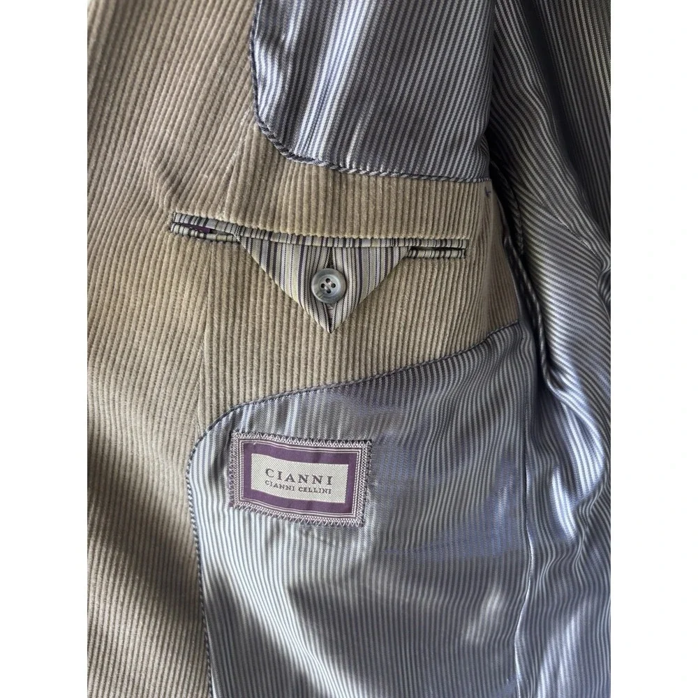 Cianni Cellini Super Cord Corduroy Men's 46R Cotton Blazer Jacket Brown Lined